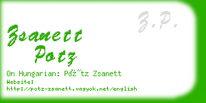 zsanett potz business card